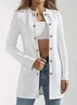 Women's Plain Zipper Regular Loose Jacket