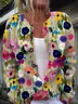 Women Floral Long Sleeve Comfy Casual Buttoned Cardigan