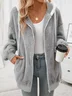 Women's Plain Zipper Thicken Fleece Loose Teddy Jacket
