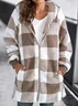 Women's Plaid Zipper Regular Loose Jacket
