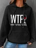 Casual Hoodie Text Letters Hoodie
