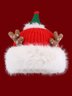 Cute Christmas Antlers Red Plush Hat Women's Winter Warm Thickened Ear Protection Beanie