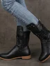 Casual Plain Zipper Block Heel Riding Boots