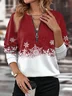 Casual Crew Neck Christmas Sweatshirt