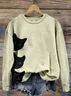 Casual Hoodie Cute Cat Print Hoodie