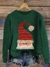 Christmas Vintage Crew Neck 3D Santa Claus Printing Sweatshirt