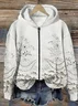 Casual Hooded Floral Hoodie