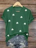 Casual Shamrock Crew Neck Short Sleeve T-shirt