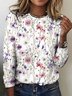 Casual Floral Art Print Crew Neck Long Sleeve T-shirt