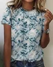 Casual Floral Crew Neck Short Sleeve T-shirt