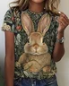 Casual Easter (rabbit) Crew Neck Short Sleeve T-shirt