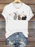 Casual Animal Crew Neck Short Sleeve T-shirt