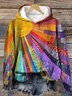 Casual Colorful Sun Pattern Comfy Hoodie
