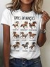 Casual Animal Crew Neck Short Sleeve T-shirt