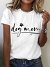 Casual Text Letters Crew Neck Short Sleeve T-shirt
