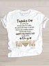 Casual Text Letters Crew Neck Short Sleeve T-shirt
