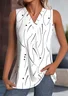Casual V Neck Abstract Polka Dots Tank Top