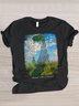 Casual Painting Crew Neck Short Sleeve T-shirt