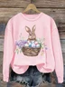 Casual Crew Neck Easter (rabbit) Sweatshirt