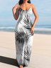 Women Floral Spaghetti Sleeveless Comfy Casual Maxi Dress