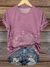 Casual Floral Crew Neck Short Sleeve T-shirt