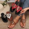 Ladies Spot Flip Flops Pu Shoes Metal Buckle Sandals Hardware Buckle Summer Flat Slippers