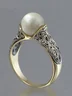Hot Selling New Imported Artificial Abs Pearl Ring Plated With 14k Gold Retro Silver Jewelry Ring