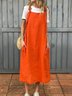 Women Plain Summer Dress Spaghetti Gallus Slip Dress H-Line Dress