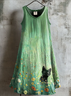 Women Floral Summer Dress Crew Neck Sleeveless A-Line Dress