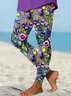 Women 3D Floral Print Casual All Season Printing Long Leggings
