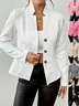 Women Geometric Spring/Fall Outerwear Vintage Embossed Long Sleeve Mock Neck Regular Blazer