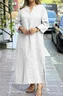 Women Plain Spring/Fall Dress V Neck Long Sleeve A-Line Dress