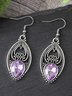 Personalized Retro Style Men And Women Inlaid Purple Zircon Earrings Fashionable Hollow Purple Crystal Earrings