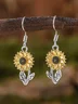 Retro Simple Sunflower Earrings Pendant Women Fashion Popular Bohemian Plant Flower Earrings
