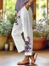 Women Floral Long Pants Casual Spring/Fall Trousers