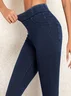 Women Plain Casual All Season Split Joint Long Leggings