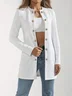 Women Plain Spring/Fall Outerwear Casual Long Sleeve Crew Neck Mid-long Blazer