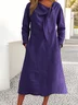Women Plain Spring/Fall Dress V Neck Long Sleeve A-Line Dress