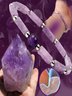 Natural Amethyst Square Column Stitching Bracelet Round Bead Amethyst Bracelet