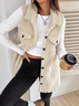 Women's Autumn And Winter Lapel Buttoned Plush Vest Jacket Loose Temperament Commuting Imitation Lambskin
