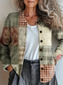 Women Abstract Long Sleeve Comfy Vintage Printing Cardigan