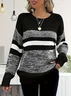 Women Abstract Long Sleeve Comfy Casual Printing Sweater