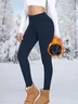 Women Plain Casual Winter Ankle Pants Leggings