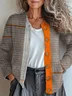 Women Knitted Striped Long Sleeve Comfy Vintage Cardigan