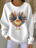Casual Crew Neck Turkey Sweatshirt