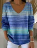 Women Cotton Ombre Long Sleeve Comfy Casual Sweater