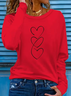 Casual Christmas Crew Neck Long Sleeve T-shirt