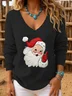 Loose Simple V Neck Christmas Knit Top Sweater