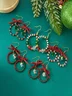 Handmade Christmas Party Millet Bead Earrings Bowknot Fashion Wreath Earrings