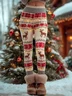 Women Christmas Vintage Spring/Fall Ankle Pants Leggings